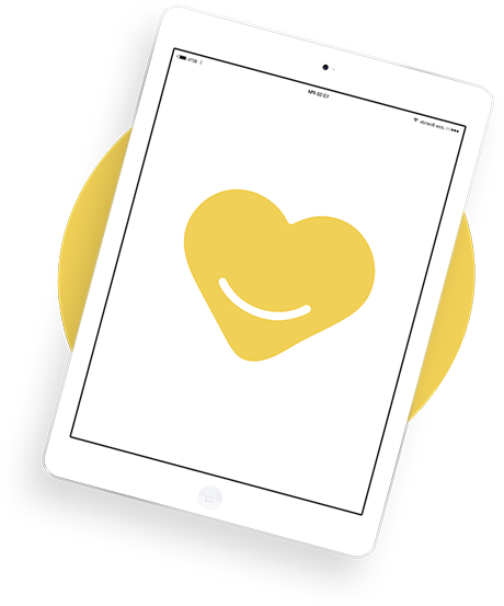 Humanising Brands - Image of iPad with Yellow Smiling Heart Image